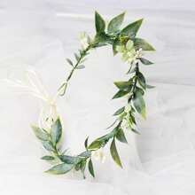 1 Stück grüner Blätterkranz Eukalyptusblumen Kopfband für Frauen und Mädchen, Blumenkopfschmuck, Brautschleier, Foto-Accessoire, Hochzeitsaccessoire, Brautblumenkrone