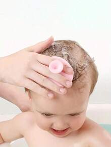 Baby Hair Brush Baby Hair Washing Artifact Baby Bath Children Bath Sponge Silicone Shampoo Brush For Newborn Baby - Multicolor - View 2