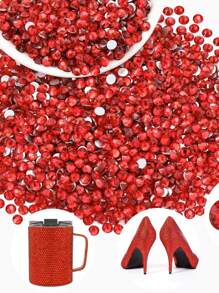 Strass de resina de 2mm a 6mm, Bottom plano, strass de cristal vermelho brilhante sem fixador térmico para artesanato DIY, copos, garrafas, óculos, roupas, lantejoulas soltas, decorações artesanais
