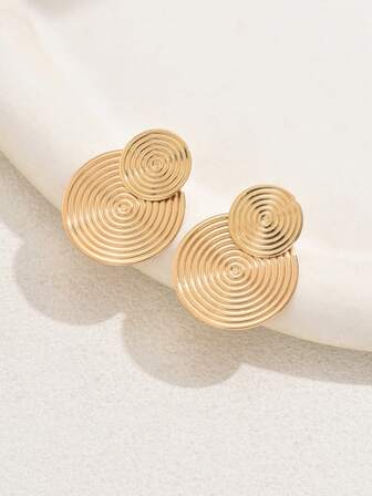 1 par Nya Kreativ Minimalistisk Geometrisk Sommar Vardagskläder Mode Elegant Simplex Rund Blommig Spiral Fram & Bak Örhängen