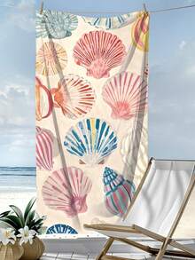 超细纤维速干 250gsm 沙滩毯、毛巾、瑜伽垫 - 印花包括海星、彩色贝壳、海星和珊瑚壳、日落海豚跳跃 - 适合旅行、露营、游泳、郊游；有 70*140cm 或 90*180cm 尺寸可选浴室装饰夏季海滩必需品 - 粉色 - 查看 10