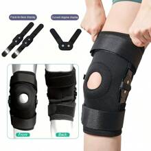 1pair- Adjustable Compression Knee Brace With Side Stabilizers & Patella Gel Pads For Knee Support, Knee Pads With Detachable Metal Strip Support, For Men & Women, Knee Support For Running, Workout, Daily Life ! (Black) Gym Accessories Knee Support Sports Knee Pads Gym Knee Pads