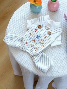 1 件宠物衣服，狗猫服装，适合贵宾犬、泰迪熊、小型犬幼犬，休闲时尚可爱舒适新款连体衣背带裤 - 彩色 - 查看 5