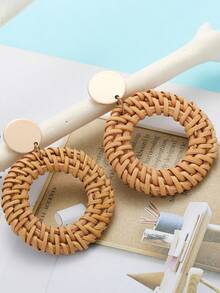 Xiacheng 1-18 Pairs/Set Statement Earrings For Women Rattan Earrings Big Gold Geometric Drop Dangle Earrings Set Beach Essentials Hypoallergenic For Sensitive Ears - Multicolor - View 3