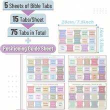Cunese 75 Piezas de Pestañas para Biblia - Pestañas de Índice de Biblia Color Morandi, Útiles Laminados Duraderos para Estudio Bíblico para Estudiantes, Artículos Básicos para Volver a la Escuela, Etiquetas de Libro para las Escrituras (Mujeres y Hombres)