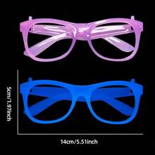 VINCAN 5 pièces Lunettes de fête fluorescentes et colorées - Lunettes lumineuses changeant de couleur, convient pour les bars, les KTV, les fêtes et les photomatons - Matériau plastique, sans alimentation requise - Sans plumes, accessoires amusants, décoration de fête fluo - Multicolore - Voir 11