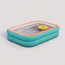 1pc 4ft 2-Layer Inflatable PVC Swimming Pool, Durable Outdoor Water Play Pool - Green - View 3