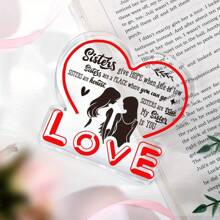 1pc, Gift For Sisters From Sisters, Gift For Woman From Soul Sisters's Good Friend Friend, Gift For Marriage Sisters Adult Sister, Gift For Love Sisters On Christmas, Table Decoration Plaque Acrylic Logo