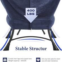 Lazy Chair With Ottoman, Modern Lounge Accent Chair With Armrests And A Side Pocket, Leisure Upholstered Sofa Chair Reading Chair With Footrest For Small Space, Corner Chair(Navy Blue) - Màu xanh hải quân - Xem 6