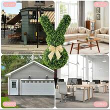 Bunny Decoration Artificial Fake Tree, Rabbit Shape, Garden Decoration 2 Pieces 40 Inches - màu xanh lá - Xem 6