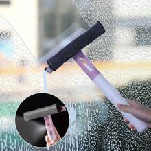 Professional 4-In-1 Multi-Surface Cleaning System With Detachable Sprayer & Microfiber Pads - Heavy-Duty Window Squeegee For Car/Bathroom/Kitchen Glass, Compact Design With Hanging Hook