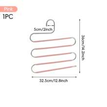 1pc Stainless Steel Hanger, Multiple Colors Available, Non-Slip Space Saving Clothes Storage Rack For Pants Jeans Scarves, Multi-Function Hanger, Wardrobe Organizer, Holiday Decoration Home Decor Spring Decoration