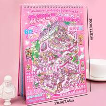 Set da 12 fogli di adesivi per miniature, include adesivi 3D per casette in miniatura fai-da-te, adesivi per animali domestici, 6 fogli di biglietti con scene, e 2 fogli di immagini di riferimento, ideale per scrapbooking, forniture scolastiche, back to school