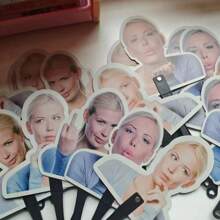 1pc/3pcFunny Creative Woman Blonde Sister Sand Sculpture Fun Holding Special-Shaped Fan Summer Cooling,Beach,Travel