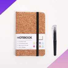 New A6 Wood Grain Binding Notebook With Elastic Band, Hard Cover Suitable For Students And Office Workers, Ideal Office Stationery And Supplies Notebook, Suitable For Note-Taking And Organization.