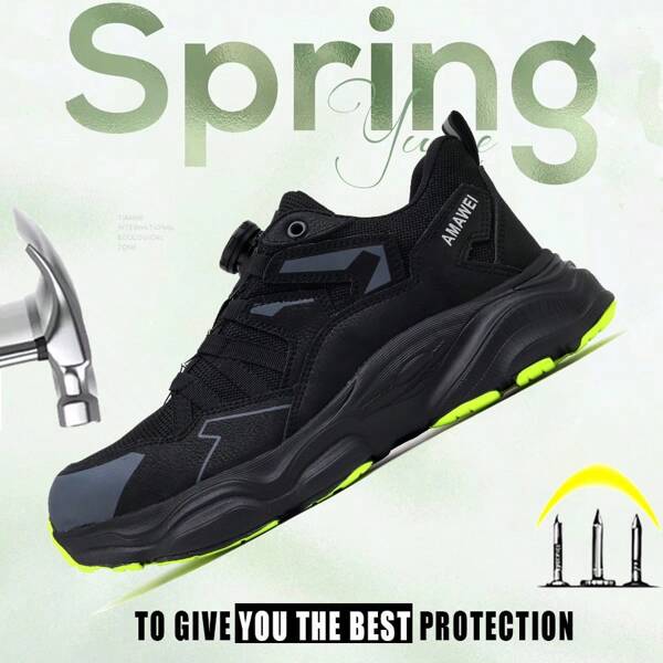 Steel Toe Sneakers For Men Indestructible Work Shoes Lightweight Comfortable Safety Sneakers Slip-Resistant Composite Toe Shoes For Construction