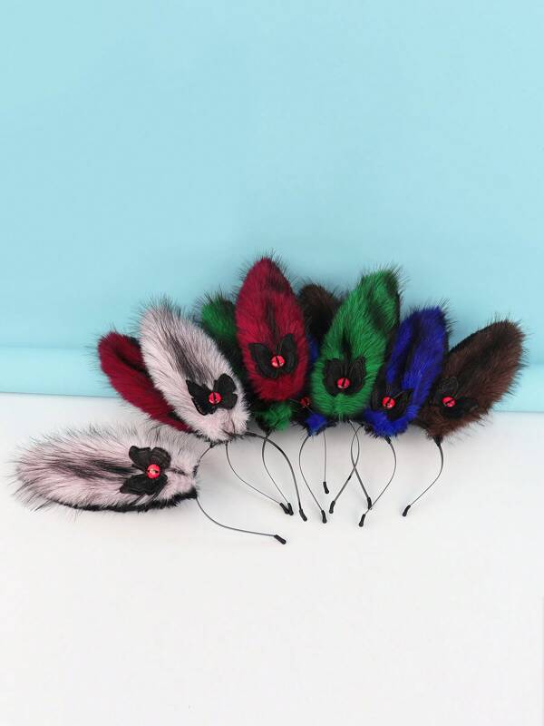 Sexy Plush Bunny Ear Headband, Mysterious Multicolor Rabbit Headband Accessory