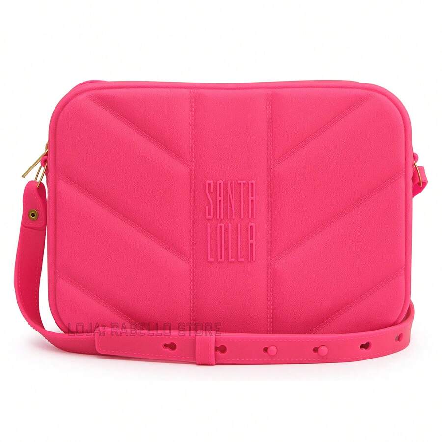 Santa Lolla Women's Crossbody Shoulder Bag And Wallet Kit With Rubberized Lining - Hot Pink - View 1