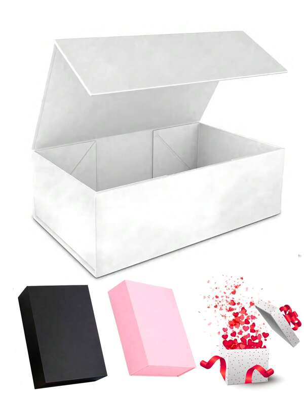 1 Stück Falt-Geschenkverpackung mit Magnetverschluss Schwarze Geschenkbox, diese hochwertige Luxus-Geschenkbox eignet sich für Hochzeitsgeschenke, Vatertagsgeschenke, Muttertagsgeschenke, Geschäftsgeschenke und alle Arten von Partys.