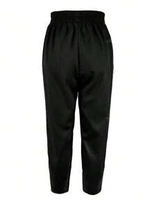 Vacation Casual Versatile Solid Color Elastic Waist Pants