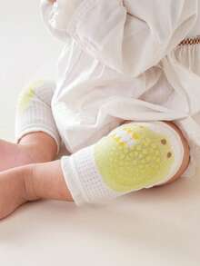 2/4 Pairs Of Children's Colorful, Cute Cartoon Animals (Duck, Dinosaur, Rabbit), Glue Point Non-Slip Protection, Mesh Mesh, Breathable Knitted Fabric, Spring And Summer Thin Style, Cute Style Knee Pads, Home, Crawling, Games, Parties, Holiday Gifts - Multicolor - View 5