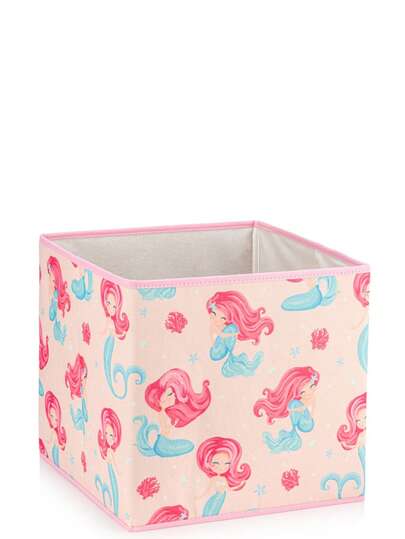 1PC 30X30X30 Mermaid Lidless Box Toy Basket - Laundry Basket - Bathroom Organizer - Storage Organizer - Storage Box