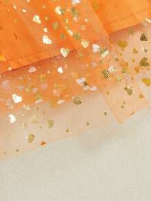 Baby Girls Slip Dress Carrot Heart Print Sleeveless Tie Strap Summer A-Line Easter Dress Tulle Cake Dress - Yellow - View 6