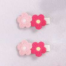 2pcs Cute Fabric Sunflower Hair Clips, Handmade Floral Bangs Hair Accessories, Sweet & Stylish Side Clips