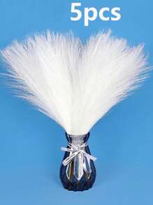 5pcs Faux Pampas Grass, Tall Artificial Pompous Grass, Large Fake Pompas Branches Plants Floor Vase Filler For Flower Arrangement Home Kitchen Boho Decor,Fall Decor,Autumn