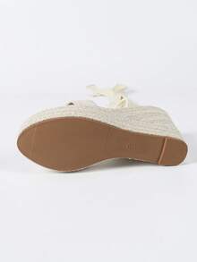 Women's Platform Thick Bottom Wedge Sandals, Apricot Color