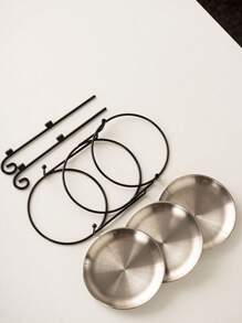 1 Peça Bandeja Metálica Redonda de 3 Níveis, na Cor Dourada/Prateada, Estilo Minimalista Moderno, Prato Decorativo, Prato de Doces, Prato de Sobremesa, Prato de Uso Doméstico, Prato de Bolo, Prato de Frutas, Suporte de Lanches, Aplicável para Casa, Mesa de Jantar, Cozinha, Sala de Estar, Festivais, Festas, Casamentos, Banquetes, Chá da Tarde, Decorações de Festival