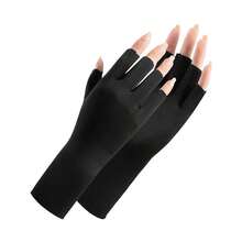 1 Pair Summer Women's Half Finger Outdoor Sports Gloves, Extended Wrist Design, Ultra-Thin Elastic Breathable Quick Dry Fabric