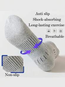 5 Pairs Soft, Comfy & Ankle Socks With Geometric Pattern & Side Stripes, Breathable, Moisture-Wicking, Suitable For All Seasons - Multicolor - View 5