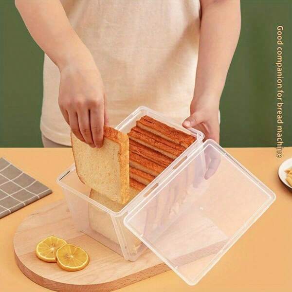 Caja de almacenamiento de pan rebanado, caja conservadora de frescura para tostadas