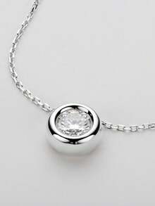 XUJIA 1-3 Carat Moissanite Necklace, 925 Sterling Silver Pendant Necklace, 20 Inch Classic Silver Chain, Anniversary Birthday Jewelry Gift For Women - Silver - View 8