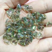50pcs 8mm Side Drilled Glass Heart/Butterfly Beads For DIY Jewelry Making, Can Be Used For Necklaces, Bracelets, Earrings, Belts, Headpieces, Shoes, Phone And Key Chains, Etc.