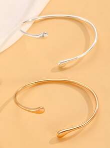 1 pieza Pulsera bangle elegante con forma de lágrima y círculo para mujer, adecuada para uso diario, fiesta, vacaciones y reuniones