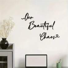 3 Stücke Wandkunst 'Unser schönes Chaos', Metall Wandkunst Skulptur als Hochzeitsgeschenk, Liebe Thema, geeignet für Weihnachten, Thanksgiving, Valentinstag, Heimdekoration