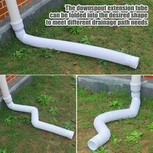 2pcs Round Flexible Pipe Extension, PE Material Adjustable Downspout Drainage Pipe - View 9