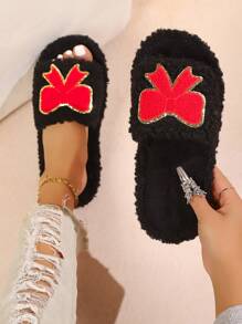 Chinelos Domésticos Femininos com Laço Estiloso, Fofos, Verão, Primavera, Outono e Inverno, Elegantes, Perfeitos para Casa, Escritório, Festas