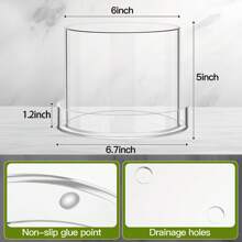 Klare Pflanzentöpfe Acryl Gewächshaustöpfe mit Ablauflöchern und Untertasse Transparente Pflanzentöpfe Klarer Blumentopf für Zimmerpflanzen, Sukkulenten, Kräuter, Blumen und Kakteen Dekorativ