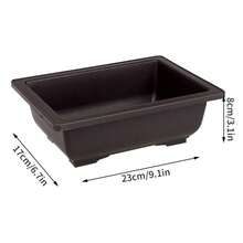 1pc Imitation Purple Pottery Succulent Planter, Outdoor Garden Landscape Bonsai Pot, Rectangular/Square Flower Pot - Coffee Brown - View 12