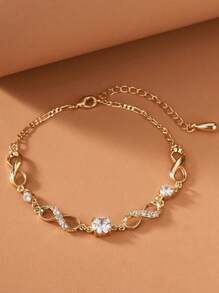 Minimalist Cute All-Match 8-Type Zirconia Anklet, Adjustable Brass Based Jewelry Gift For Women