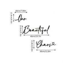 3 Stücke Wandkunst 'Unser schönes Chaos', Metall Wandkunst Skulptur als Hochzeitsgeschenk, Liebe Thema, geeignet für Weihnachten, Thanksgiving, Valentinstag, Heimdekoration