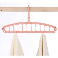 1pc 11 Hole Hanger Storage Rack, Multi-Functional Seamless Hanger, Household Hanging Clothes Magic Folding Drying Rack - Black - View 5