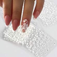 30PCS/10pcs Random Press Nail With Adhesive Back Self-Adhesive 3D Floral Nail Polish Decal - Self-Adhesive, Coloured DIY Nail Polish Decal With Glitter Effect Nail Art For Women And Girls, Nail Nail Art Supplies, Nail Nail Decoration | Floral Nail Design | Self-Adhesive Paper, Nail Nail Decal