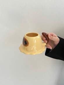 كأس سيراميك مطلي على شكل قطة محبب ذو غطاء، كأس قهوة/شاي مضحك للأزواج، كوب مياه ذو سعة كبيرة مبتكر، كوب فتياني للإفطار، الشاي بعد الظهر، عيد الميلاد، هدية للصديقة، الزوجة، الأم