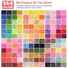 3600/23000 buc. Mărgele de argilă Set de fabricare a brățărilor 144 de culori 7 cutii Set de mărgele Heishi din polimer plat pentru realizarea de bijuterii de prietenie cu brelocuri cu pandantiv Artizanat Cadouri pentru fete și adulți