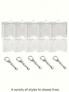 迷你CD盒专辑唱片吊坠钥匙扣，DIY亚克力钥匙扣，粉丝支持制作周边纪念专辑迷你吊坠，生日派对礼物