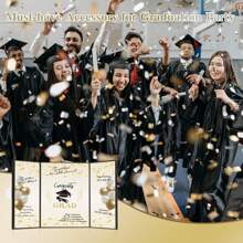 Libro de visitas de graduación 2025 - Decoraciones elegantes para la fiesta de graduación con diseño dorado y negro, ¡Felicitaciones por tu graduación! Tema celestial, regalo perfecto para ella, hijo, hija o graduados, decoraciones para la fiesta de graduación de vuelta al colegio